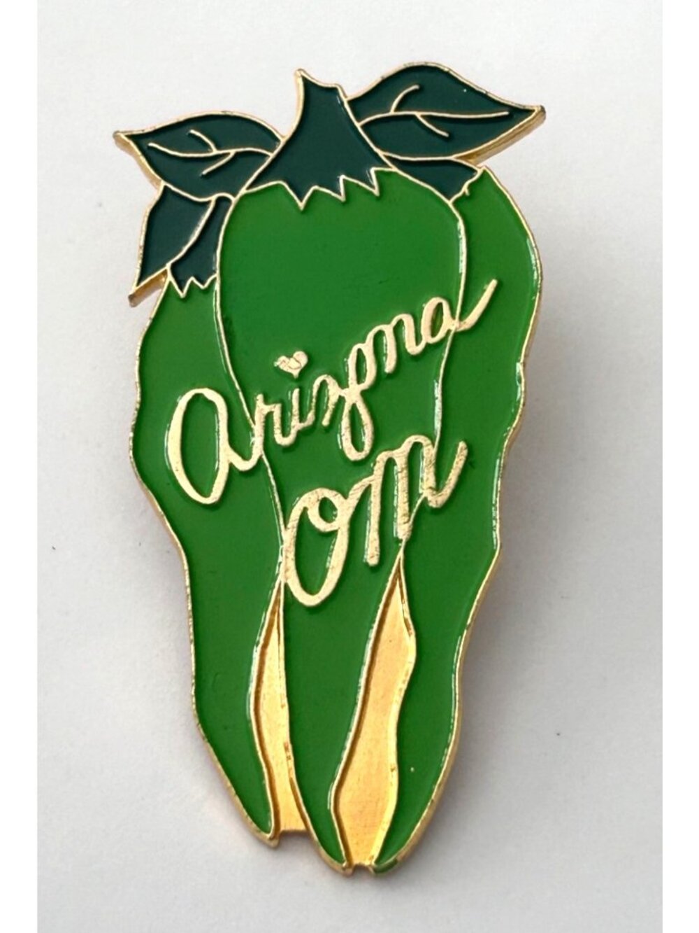 Vintage Odyssey of the Mind Green Bell Pepper Lapel Pin